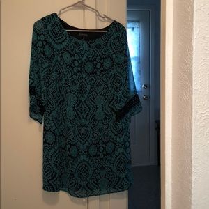 Turquoise and black dress